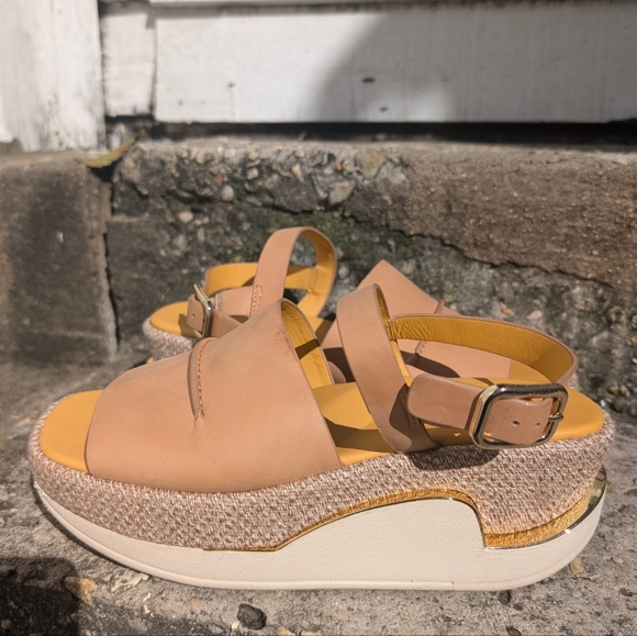 4CCCCEES Eclipse Pinch Chunky Platform Sandals Beige - Picture 6 of 7